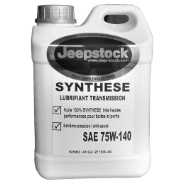 Huile 75W140 pont Ar. et Av. Jeep 100/100 synthèse - spécial traction Jeep / Dodge / Chrysler- Bidon de 2 litres