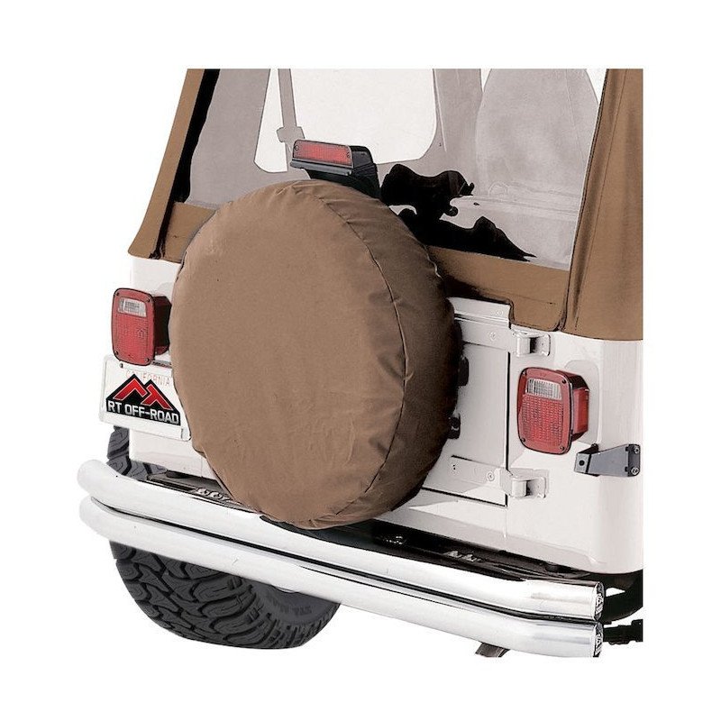 Housse de roue de secours CAMEL/SPICE - taille de 27 à 29 pouces  (entre 68 et 75 cm) - Jeep Wrangler YJ, TJ & CJ -- TC272937